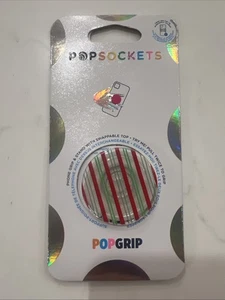 PopSockets PopGrip rot/grün gestreift 806191 Handygriff & Ständer Urlaub Weihnachten - Bild 1 von 3