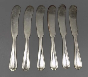 6 Coltelli Burro Reed & Barton Modello Waverly Piatto Argento Fuori Produzione - Foto 1 di 6