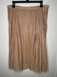 Maeve Anthropologie Plissee Shimmer Aline Rock Midi Rosa Rosegold Damen M - Bild 1 von 7