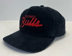Vtg Corduroy Sports Specialties Script Chicago Bulls Snapback Hat Cap CORD 90s - Picture 1 of 12