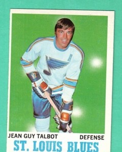 (1) JEAN GUY TALBOT  1970-71 TOPPS  # 100 BLUES EX-MT CARD (H4122)