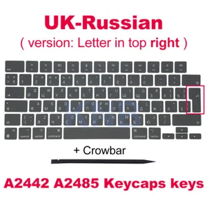 Nuevas teclas rusas para Macbook Pro Retina M1 Pro Max A2442 A2485 14" 16" 2021 - Imagen 1 de 6