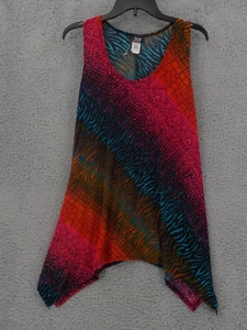 JOSTAR TANK TOP GR. L ÄRMELLOS TUNIKA MEHRFARBIG ANIMAL PRINT PUNKTSAUM SPANDEX - Bild 1 von 12