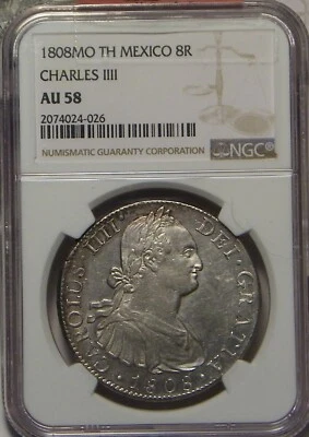 1808 TH NGC AU58 Mexican 8 Reales - Image 1 of 3