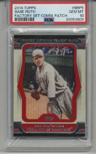 2014 Topps Factory Set Parche Conmemorativo Babe Ruth Red Sox PSA 10 Low Pop Raro - Imagen 1 de 2