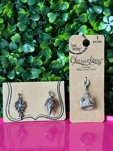 Charmalong Set di 3 Charms Nichel Free Lecca-Lecca Corone Atterraggio Perline Nuovo senza etichette - Foto 1 di 5