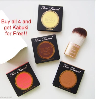 NIP Too Faced MIni Bronzers Pick 4 and Get a Free Kabuki Brush and free ship! - Image 1 of 2