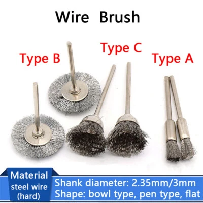 Mini Bowl Type Steel Wire Brush Pencil Type Wire Brushes For Dremel Rotary Tool - Image 1 of 4