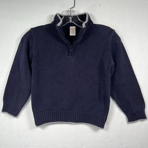 Gymboree Boys 1/4 Zip Sweater Navy Blue Long Sleeve Size YS Small 5-6 Pullover I - Picture 1 of 5