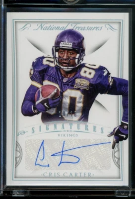 2015 National Treasures Autograph Signatures Vikings Cris Carter 10/10 - Image 1 of 2