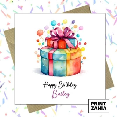 CRAFT PRINTS Personalised Handmade Birthday Card Happy Birthday For Girls Female For Her WBL