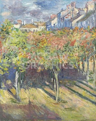 Les Tilleuls a Poissy 1882, Claude Oscar Monet, Wall Decor Art Print 14" x 11" - Image 1 of 2
