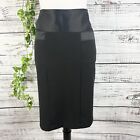 Worthington Skirt size 4 Classic Black Satin Pencil Knee Kick Pleats Career Slim