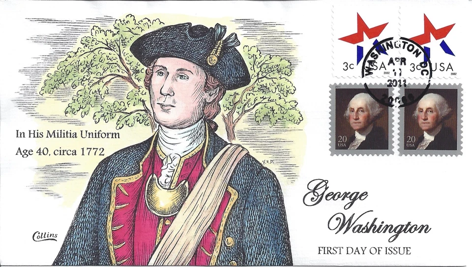 #4504 George Washington 20c COLLINS FDC Hand-Painted 2011 - Image 1 of 1
