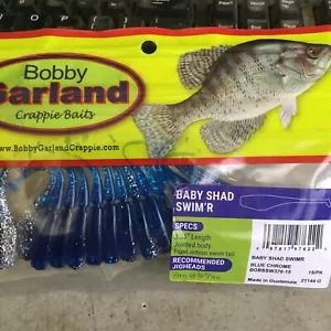 Bobby Garland Mo Glo Baby Shad 2.25" Blue Chrome Bait NIP of 15 - Picture 1 of 2