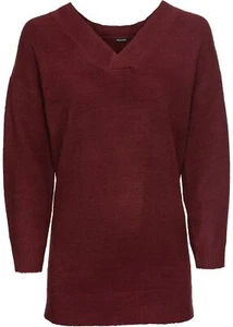 Oversize-Strickpullover mit V-Ausschnitt Gr. 32/34 Ahornrot Damen Pullover Neu - Imagen 1 de 1