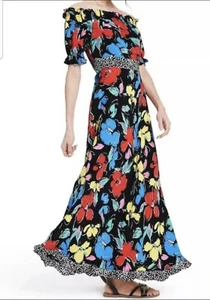 Maxi Vestido para Mujer RIXO X Target Negro Floral Fuera del Hombro Mangas Puff 6 Nuevo con Etiquetas - Imagen 1 de 12