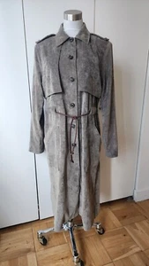 mint SURFACE TO AIR corduroy DUSTER acila TRENCH COAT stretch FR 38 grey green - Picture 1 of 17