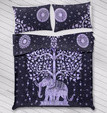 Indian Elephant Tree Queen Size Duvet Quilt Cover Comforter Blanket Doona Set