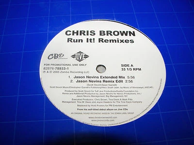 Chris Brown Run It! Remixes 12" Single NM Jive 78933-1 PROMO 2005 Foto 1 de 2