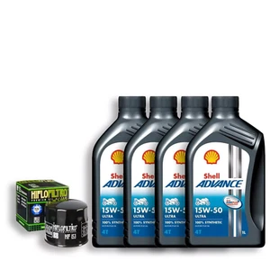 KIT/TAGLIANDO DUCATI 600/620/695/750/900 MONSTER FILTRO OLIO SHELL 15W50 4T - Foto 1 di 2