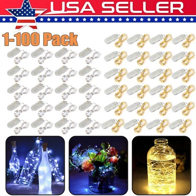 Xmas Decor Battery Operated Mini LED Copper Wire String Fairy Lights 2m 20 LEDs - Image 1 of 4