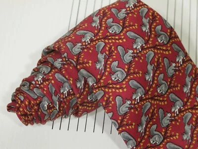 Hermes красный с серыми белками напечатано шелковый галстук узор 7392 Франция 56 x 3 1/2 - Изображение 1 из 4