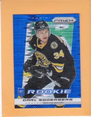 CARL SODERBERG 2013-14 PANINI PRIZM ROOKIE BLUE PULSAR #206 BOSTON BRUINS NM-MT - Image 1 of 2