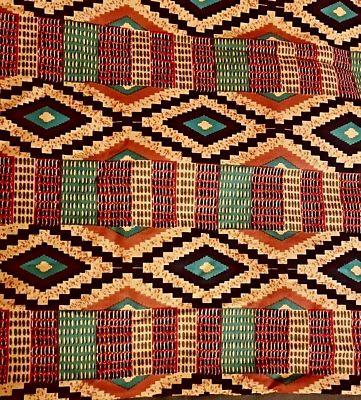 David Textiles Chibali Kente Design African Ethnic Faux Kente Tribal Remnant FQ - Image 1 of 4