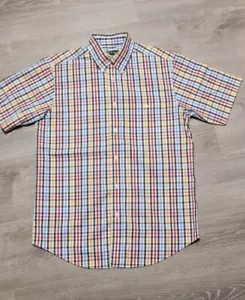 Camisa de manga corta Orvis multicolor a cuadros con botones para hombre talla mediana - Imagen 1 de 14