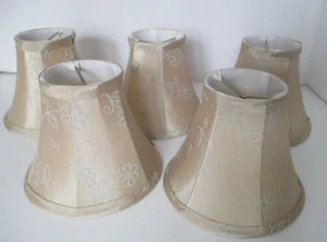 Set of FIVE FLORAL CLIP-ON CHANDELIER LAMP SHADES - Bild 1 von 14