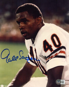 GALE SAYERS SIGNED AUTOGRAPHED 8x10 PHOTO CHICAGO BEARS LEGEND RARE BECKETT BAS