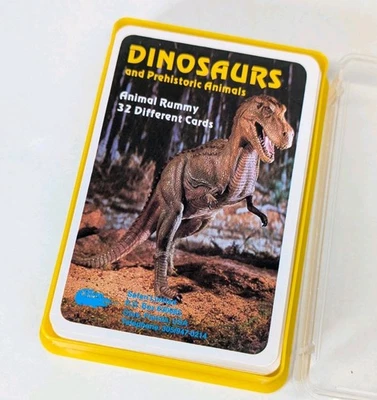 Juego de Cartas Vintage Completo Dinosaurios Y Animales Prehistóricos Rummy Smithsonian Foto 1 de 4