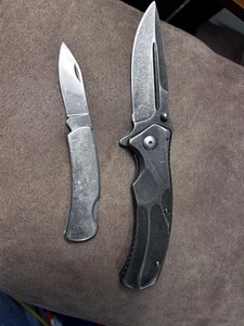 Kershaw 1300WM Folder Pocket Knife And A Stainless Steel Unnamed Knife - Picture 1 of 5