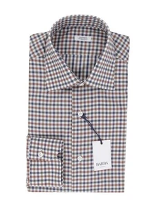 Barba Napoli Brown Check Cotton Shirt - Slim - (BN9122312) - Picture 1 of 4