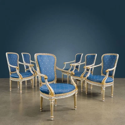 Антикварные кресла в стиле барокко из лакированного ореха оригинал XVIII века - Изображение 1 из 4