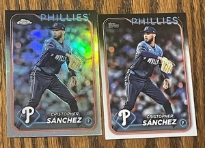 CRISTOPHER SANCHEZ 2024 Topps Chrome Refractor & Base Lot Free Ship - Picture 1 of 3