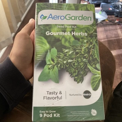 AeroGarden Seed Pod Kit 9-pod Gourmet Herbs Basil Thyme Dill Mint Chives NEW - Image 1 of 4