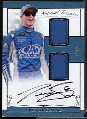 Trevor Bayne Card 2017 Panini National Treasures Dual Firesuit Signatures #16  - Image 1 of 2