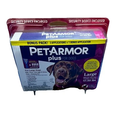 Tratamiento de pulgas y garrapatas PetArmor Plus para perros grandes (45-88 libras) - 3 aplicaciones Foto 1 de 3