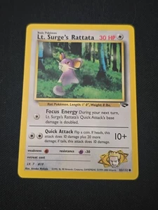 Lt. Surge's Rattata 85/132 Gym Challenge Regular WOTC Vintage Pokemon TCG LP - Bild 1 von 2