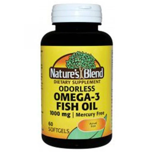 Omega-3 Inodoro 1000 mg 60 Cápsulas Blandas Recubiertas Entéricas por Nature's Blend Foto 1 de 1