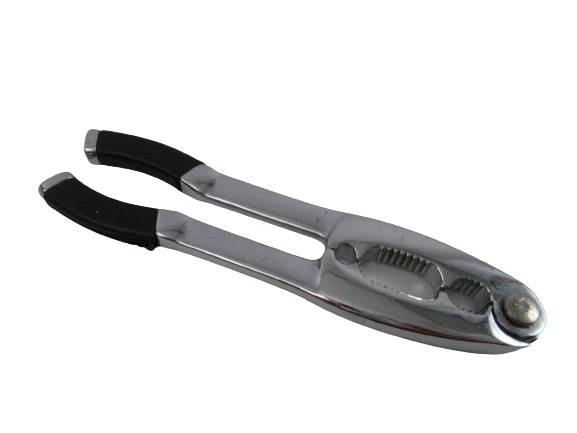 Chrome Handheld Nutcracker with Silicone Grip - Pre-Owned Kitchen Tool - Image 1 of 4