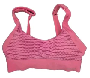 Lorna Jane Pink Sports Bras Reversable Sz 12B/C Mesh One Side Hook N Eye Closure - Picture 1 of 7
