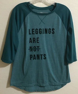 Top verde manga 3/4 Athletic Works mediano (8-10) “Los leggings no son pantalones” B107 Foto 1 de 3
