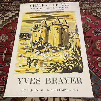 YVES BRAYER AFFICHE ORIGINALE CHÂTEAU DE VAL  1974 RARE ! - Photo 1/4