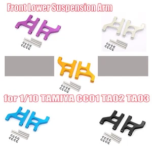Aluminum Alloy 2pcs Front Lower Suspension Arm for 1/10 TAMIYA CC01 TA02 TA03 - Picture 1 of 11