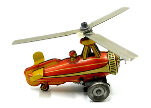 Antique Tin Litho German D.R.G.M. Windup Gyro Airplane Plane / Copter
