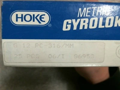 Hoke 12PC-316MM 12mm Tube Metric Gyrolok Port Connector - Image 1 of 4