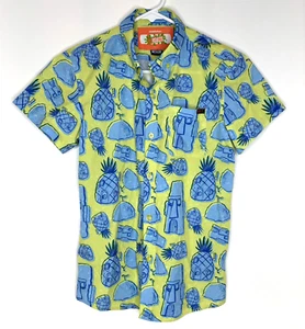 Nickelodeon RSVLTS Youth Medium M SpongeBob Shirt Button Down Pineapple Tropical - Picture 1 of 4